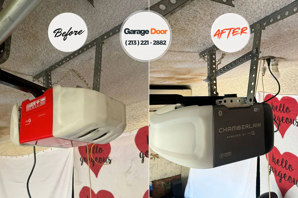 Before and after: garage door repair Cloverdale, VA